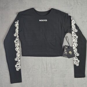 Darc Sport Black Crop Top with White Wolf Design